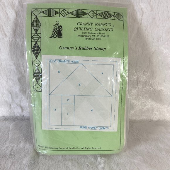 Granny Nanny's Quilting Gadgets Packet of 1 Rubber Stamp Quilting from 1991 New - Picture 1 of 5